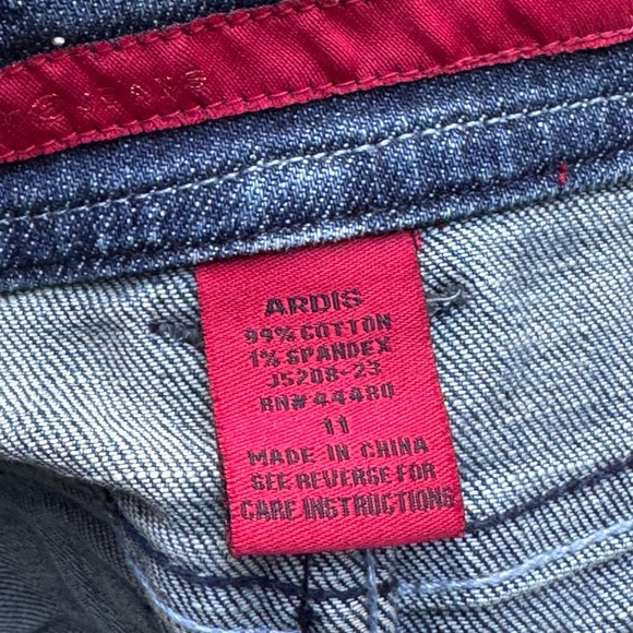 Fire Jeans denim pencil skirt embroidered cross pockets size 11 - Picture 4 of 4